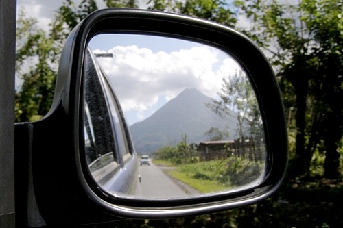 Active volcano in rear-view mirror (click for info and original)