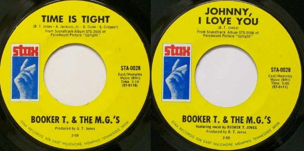 Booker T and the MGs: 'Time Is Tight' 45rpm label
