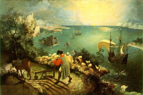 Bruegel: Landscape with the Fall of Icarus - click for larger image Bruegel: Landscape with the Fall of Icarus