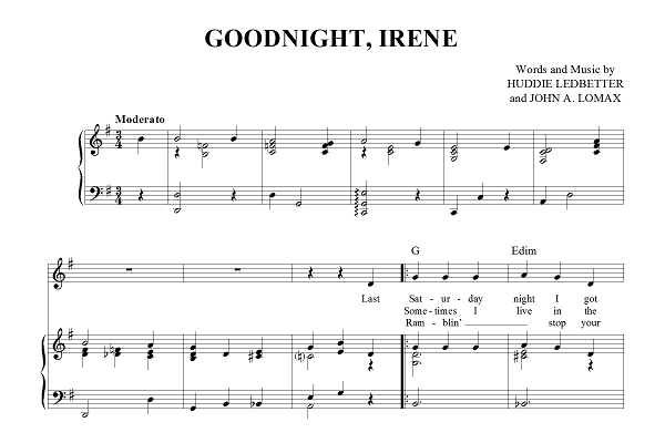 goodnight irene singer crossword